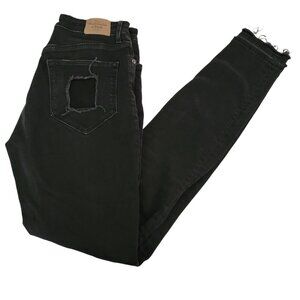 Abercrombie &amp; Fitch Womens Jeans Size 4 Skinny High Waist Black Ripped Denim